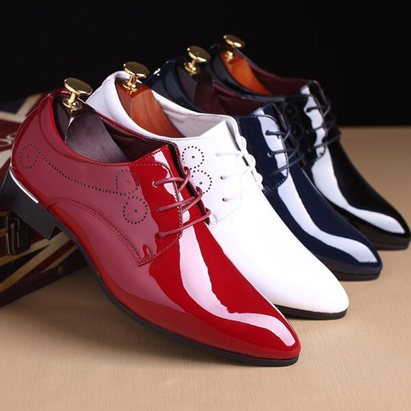Men Leather Shoes Men Business Casual Dress Shoes Business Casual Leather Shoes Slip-on Black Driving Shoe For Men - Image 1