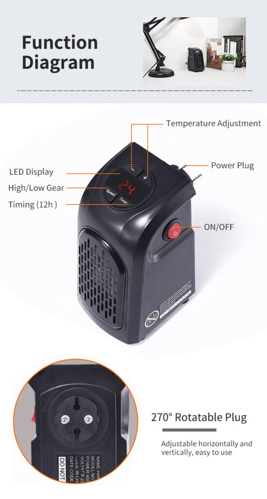 Winter Air Heater Fan Heater Electric Home Heaters Mini Room Air Wall Heater Ceramic Heating Warmer Fan For Home Office Camping