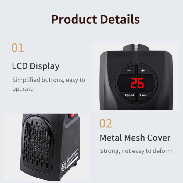 Winter Air Heater Fan Heater Electric Home Heaters Mini Room Air Wall Heater Ceramic Heating Warmer Fan For Home Office Camping - Image 12