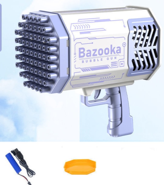 Bubble Gun Rocket 69 Holes Soap Bubbles Machine Gun Shape Automatic Blower With Light Toys For Kids Pomperos - Image 19