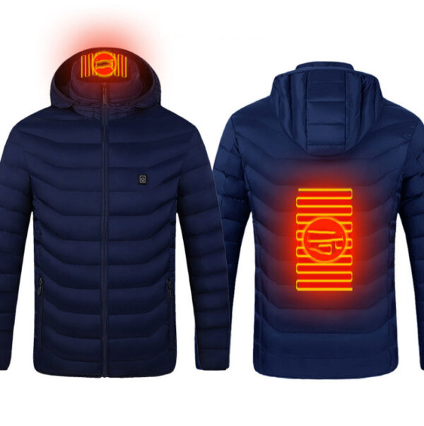 Winter Heated Jacket USB Electric Cotton Coat Zip-up Heater Thermal Clothing Heating Vest For Men - Image 19