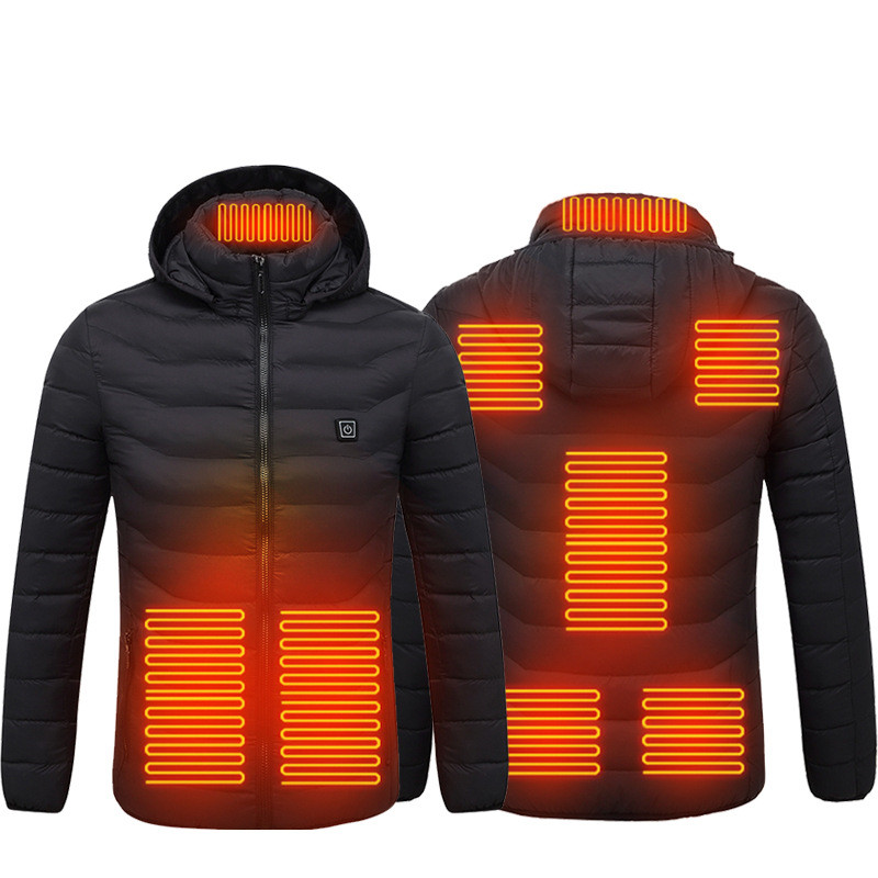 Winter Heated Jacket USB Electric Cotton Coat Zip-up Heater Thermal Clothing Heating Vest For Men - Image 11