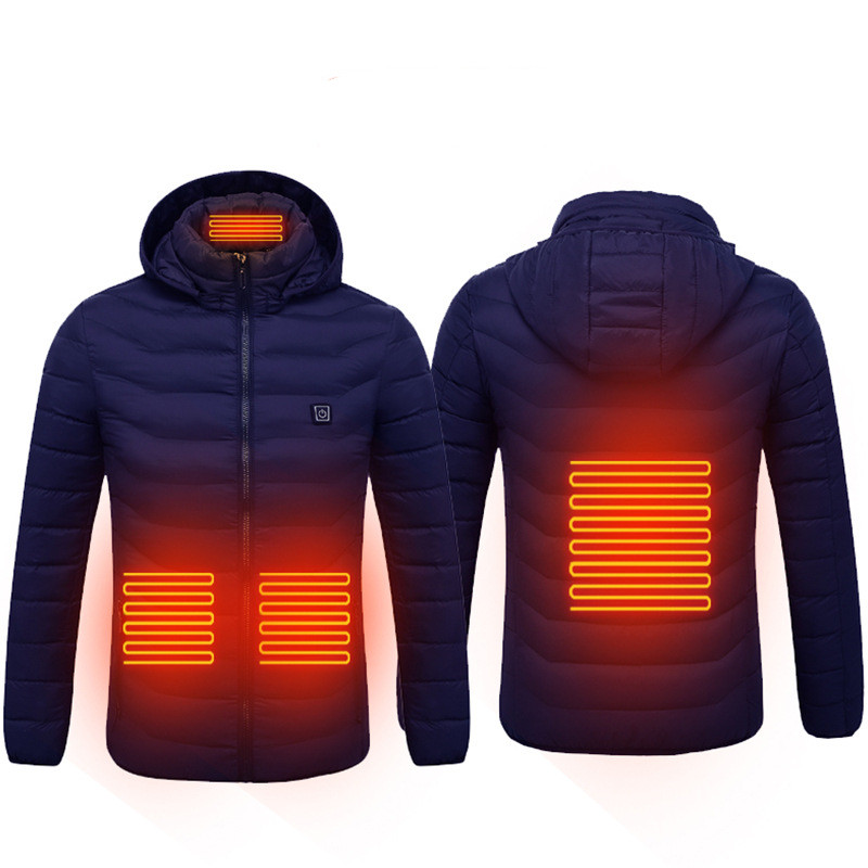 Winter Heated Jacket USB Electric Cotton Coat Zip-up Heater Thermal Clothing Heating Vest For Men - Image 12