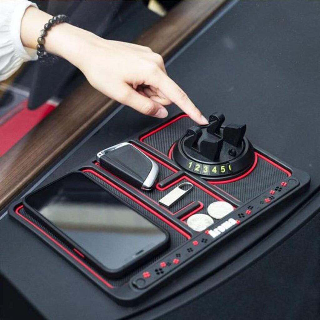 Non-Slip Car Phone Pad For 4-in-1 Car Parking Number Card Anti-Slip Mat Auto Phone Holder Sticky Anti Slide Dash Phone Mount