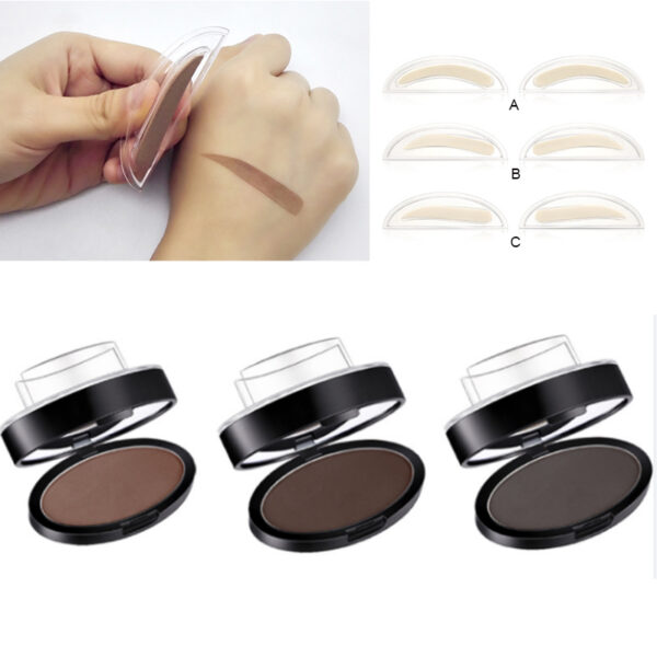 Eyebrow Powder Stamp Tint Stencil Kit Cosmetics Professional Makeup Waterproof Eye Brow Stamp Lift Eyebrow Enhancers Stencil Kit - Image 14