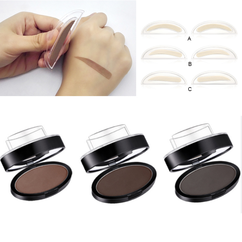 Eyebrow Powder Stamp Tint Stencil Kit Cosmetics Professional Makeup Waterproof Eye Brow Stamp Lift Eyebrow Enhancers Stencil Kit - Image 14