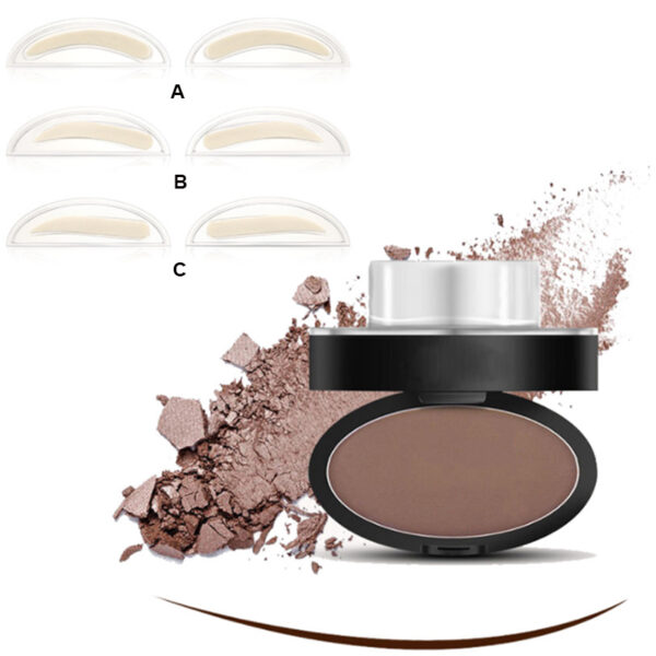 Eyebrow Powder Stamp Tint Stencil Kit Cosmetics Professional Makeup Waterproof Eye Brow Stamp Lift Eyebrow Enhancers Stencil Kit - Image 11