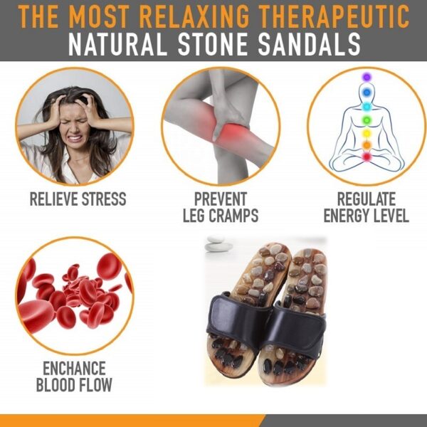 Home Foot Care Pebble Massage Slippers Acupoint Foot Therapy Shoes - Image 4