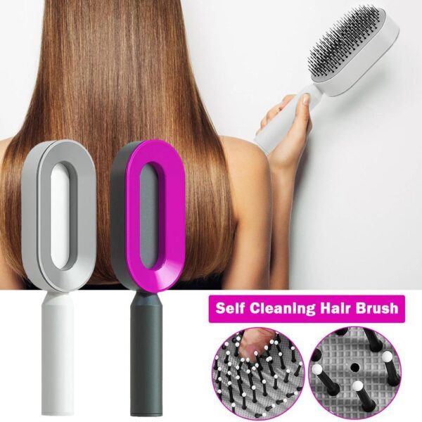 Women Fashion 3D Hair Growth Comb Hairbrush Self-Cleaning Hair Brush  Self Cleaning Hair Brush For Women Massage Scalp Promote Blood Circulation Anti Hair Loss - Image 4