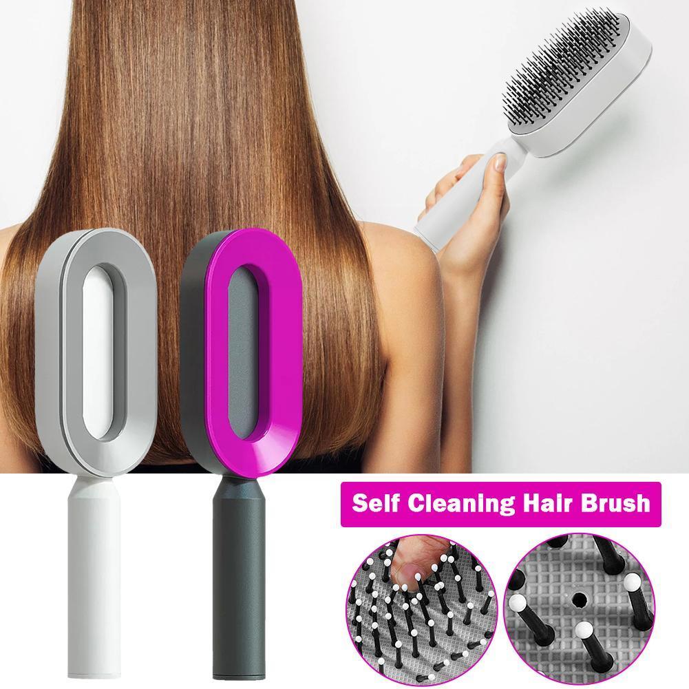 Women Fashion 3D Hair Growth Comb Hairbrush Self-Cleaning Hair Brush  Self Cleaning Hair Brush For Women Massage Scalp Promote Blood Circulation Anti Hair Loss - Image 4