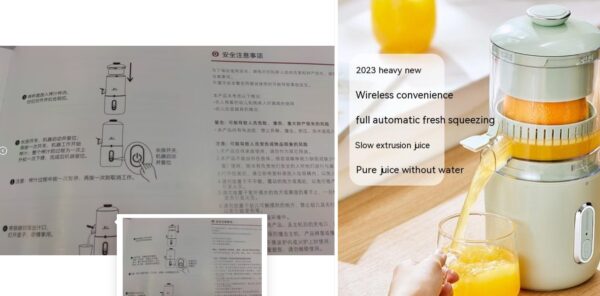 Multifunctional Wireless Electric Juicer Steel Orange Lemon Blender USB Portable Mini Fruit Squeezer Pressure Juicer Kitchen - Image 11