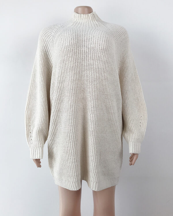 Solid Turtleneck Long Sweater Winter Warm Women Sweater Dress - Image 22