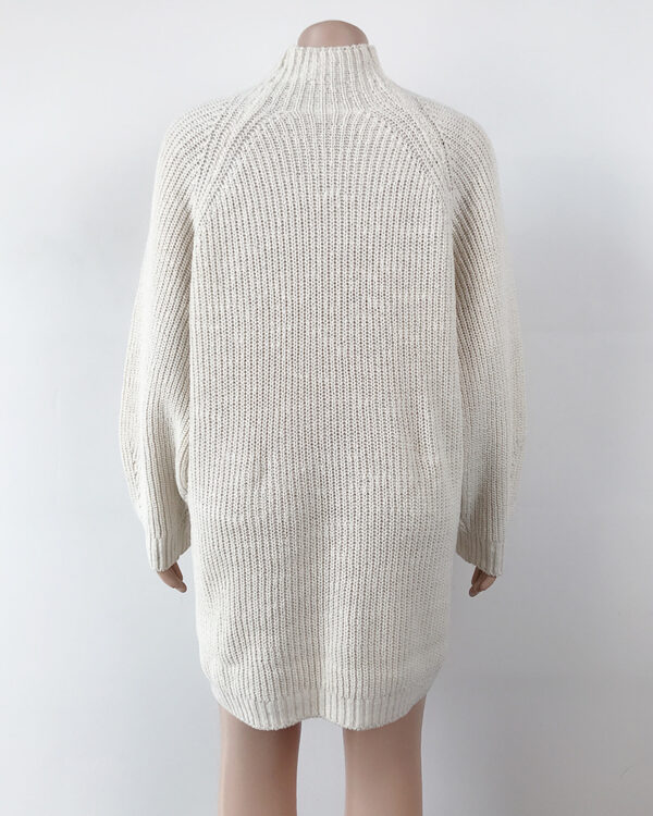 Solid Turtleneck Long Sweater Winter Warm Women Sweater Dress - Image 21