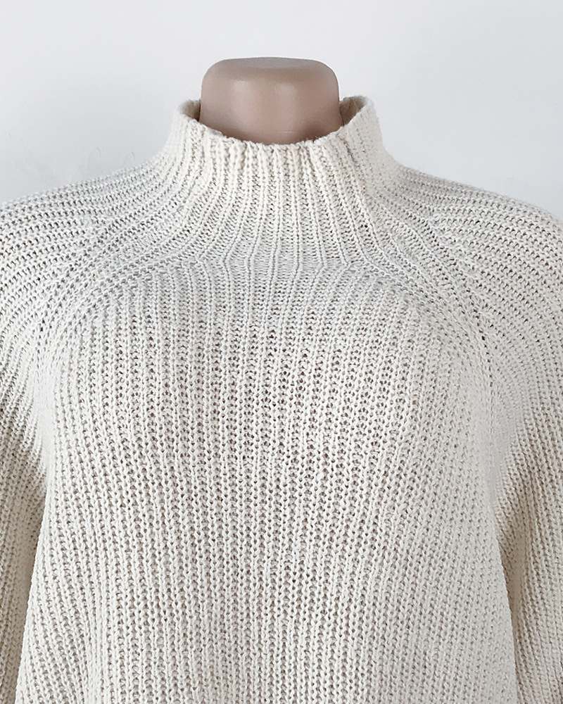 Solid Turtleneck Long Sweater Winter Warm Women Sweater Dress - Image 20