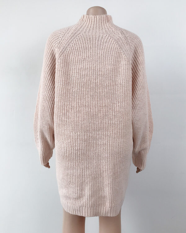 Solid Turtleneck Long Sweater Winter Warm Women Sweater Dress - Image 10