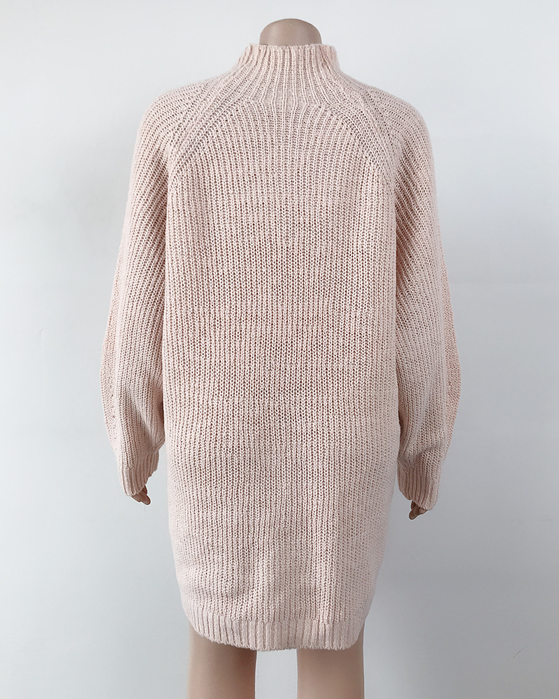 Solid Turtleneck Long Sweater Winter Warm Women Sweater Dress - Image 10