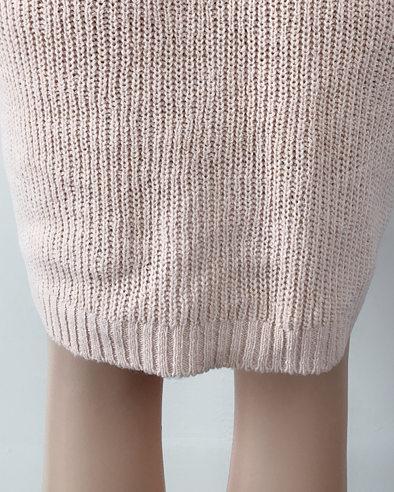 Solid Turtleneck Long Sweater Winter Warm Women Sweater Dress - Image 29