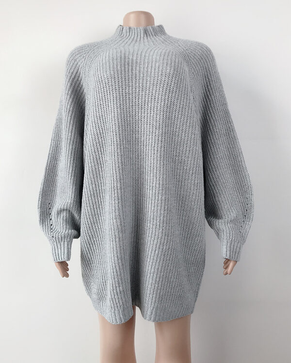 Solid Turtleneck Long Sweater Winter Warm Women Sweater Dress - Image 28