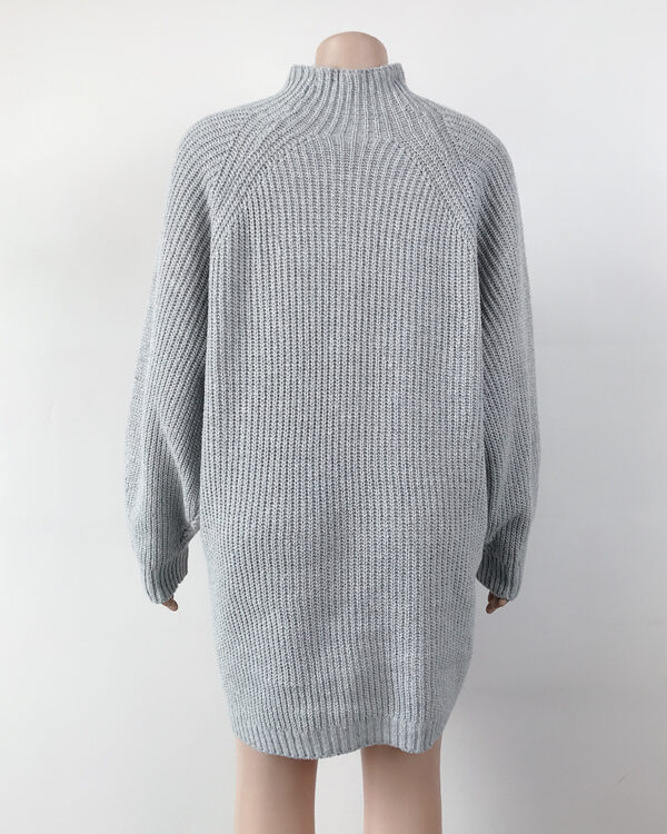 Solid Turtleneck Long Sweater Winter Warm Women Sweater Dress - Image 27