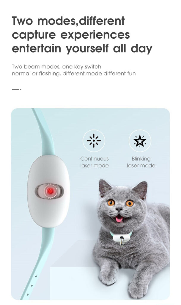 Automatic Cat Toy Smart Laser Teasing Cat Collar Electric USB Charging Kitten Amusing Toys Interactive Training Pet Items