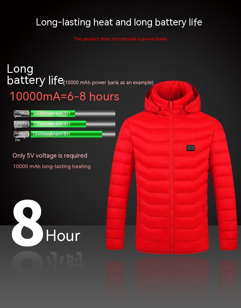 New Heated Jacket Coat USB Electric Jacket Cotton Coat Heater Thermal Clothing - Image 9