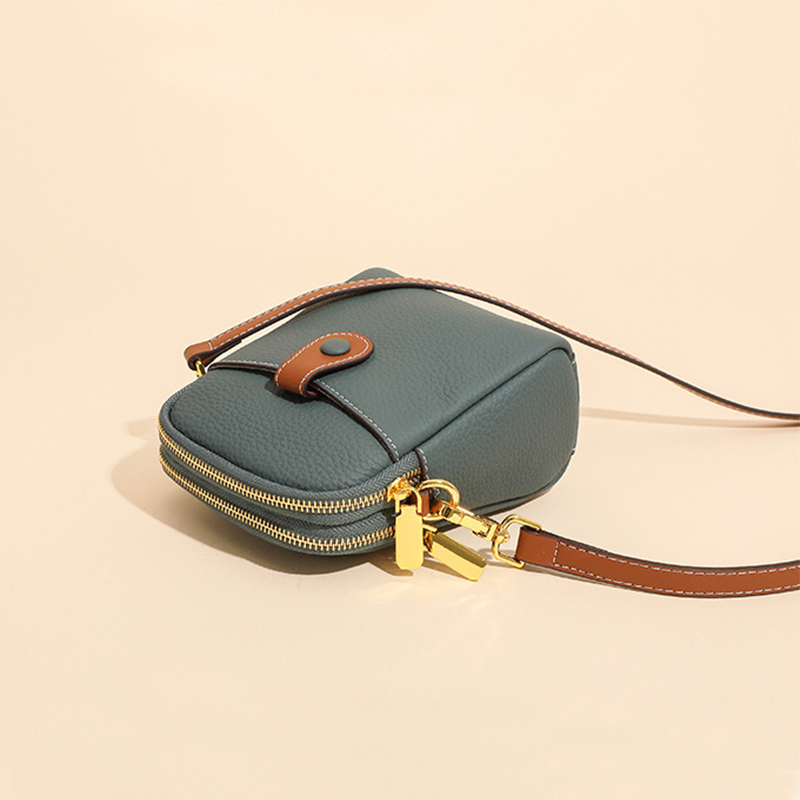 Lychee Pattern Mobile Phone Bag Small High Quality Leather Crossbody Bags For Women Wallet - Image 15