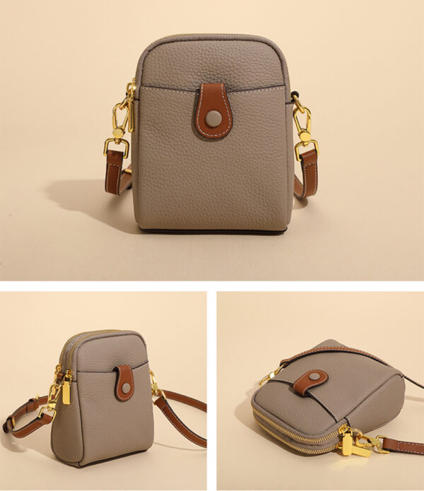 Lychee Pattern Mobile Phone Bag Small High Quality Leather Crossbody Bags For Women Wallet - Image 11