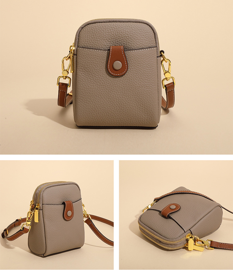 Lychee Pattern Mobile Phone Bag Small High Quality Leather Crossbody Bags For Women Wallet - Image 11