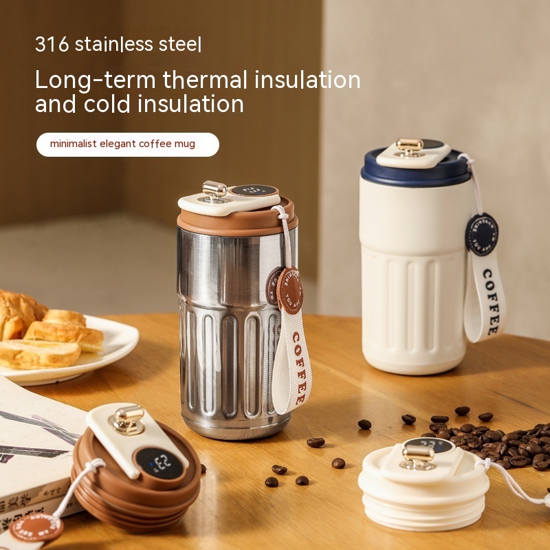 Smart Digital Thermal Bottle Portable Coffee Mug Stainless Steel Water Bottle In-Car Insulated Cup Keep Cold Vacuum Flasks 450ml - Image 5