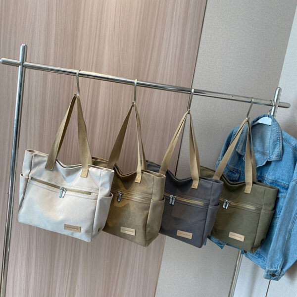 Canvas Shoulder Bags Women's Totes Handbag - Image 8
