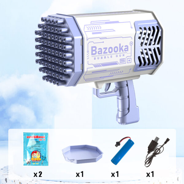 Bubble Gun Rocket 69 Holes Soap Bubbles Machine Gun Shape Automatic Blower With Light Toys For Kids Pomperos - Image 15