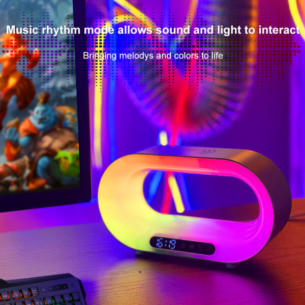 Multi-function 3 In 1 LED Night Light APP Control RGB Atmosphere Desk Lamp Smart Multifunctional Wireless Charger Alarm Clock - Image 16