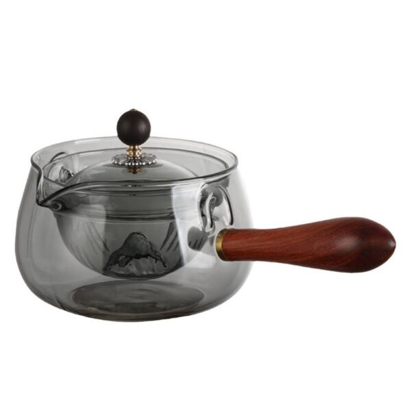 Semi-automatic Rotary Heat-resistant Glass Teapot Lazy Tea Making With Infuser And Wooden Handle Office Home Accessories Kitchen Gadgets - Image 16