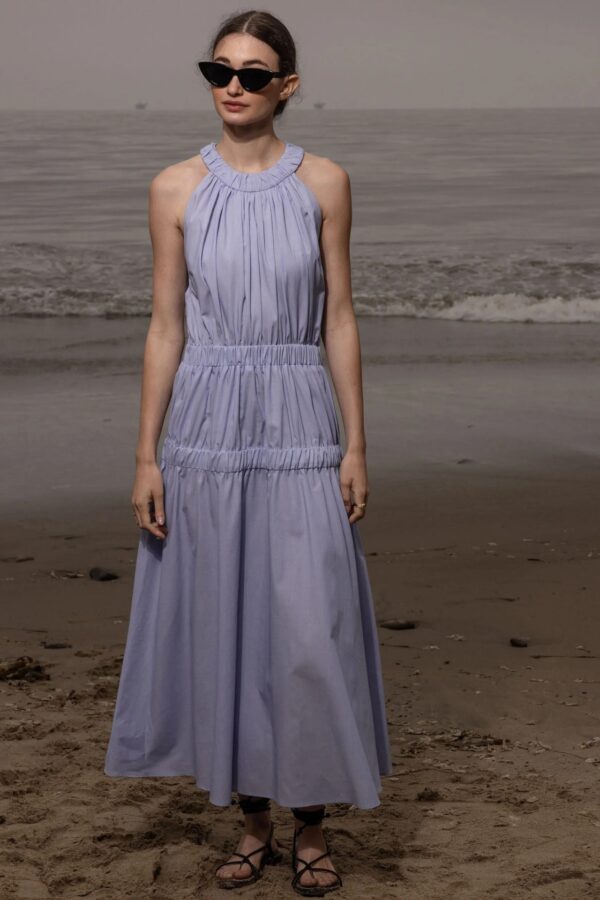 Womens Soft And Sweet Sleeveless Halterneck Casual Dress - Image 7
