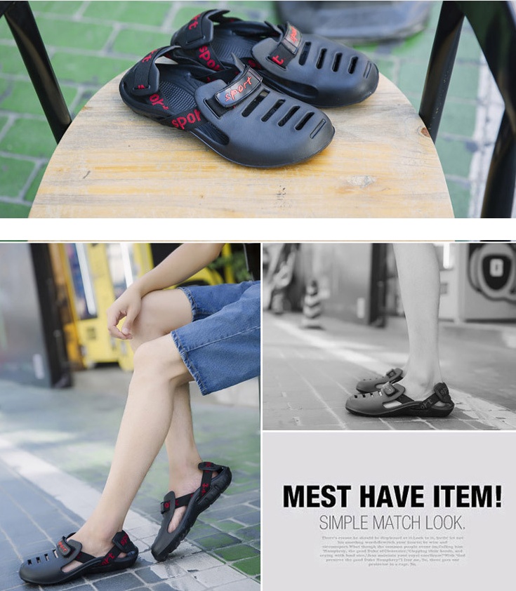 Men's trend sandals and slippers drag non-slip large size pin shoes beach shoes Vietnam massage soft bottom slippers