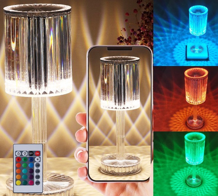New Crystal Table Lamp Hotel Decoration Diamond Romantic Warm Led For Home Decor Romantic Gift Night Light - Image 24