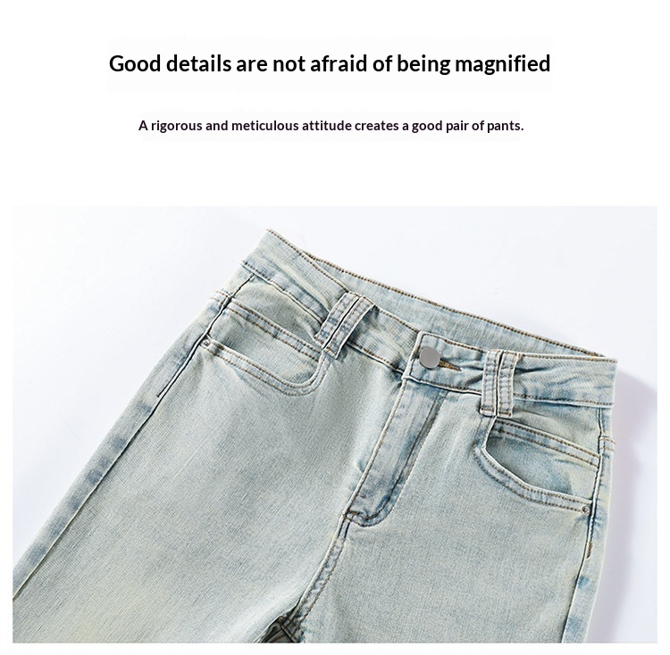 Light Blue American-Style Flared Jeans For Women - Image 6