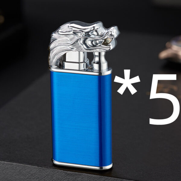 Creative Blue Flame Lighter Dolphin Dragon Tiger Double Fire Metal Winproof Lighter Inflatable Lighter - Image 28