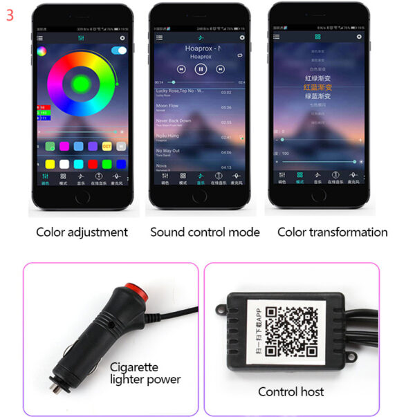 Car Fiber Optic Ambient Light Modified Car Interior Cool Light APP Rhythm Light - Image 7