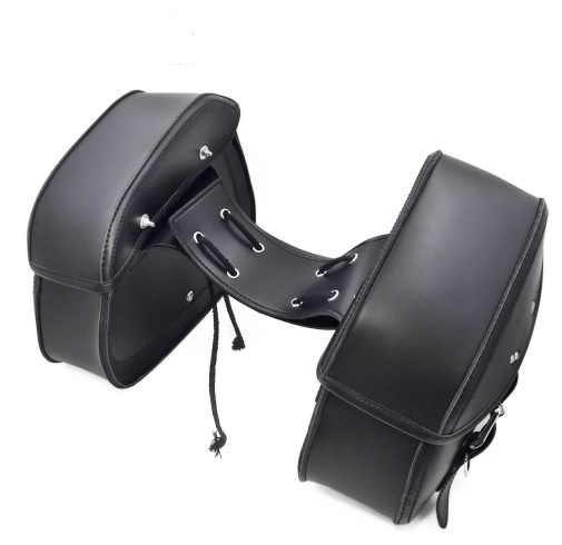 Black PU Leather Luggage Bags Motorcycle Saddlebags Saddle Bags Pouch For - Image 4