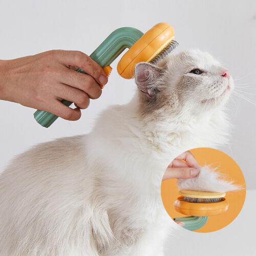 Pet Pumpkin Brush, Pet Grooming Self Cleaning Slicker Brush For Dogs Cats Puppy Rabbit, Cat Brush Grooming Gently Removes Loose Undercoat, Mats Tangled Hair Slicker Brush - Image 11