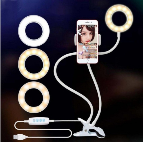 LED Selfie Ring Light for Live Adjustable Makeup Light-8cm Stand - Image 12