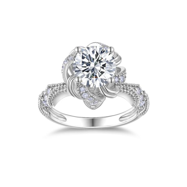 2-carat Luxury Fashion Minimalist Trend Jewelry Silver Ring Set With Top-quality Moissanite, Made Of S925 Silver With Electroplated Platinum. - Image 10