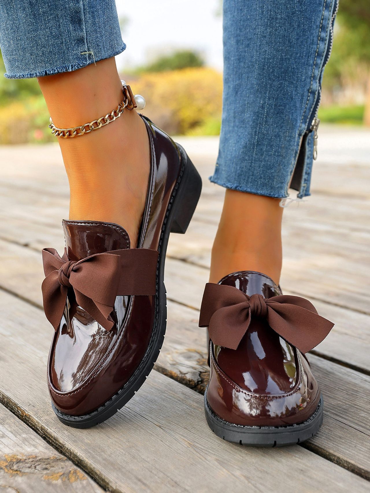 Plus-size Bow-knot Slip-on Loafers For Women - Image 8