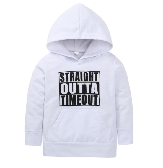 Children's hooded sweater letter top - Image 5