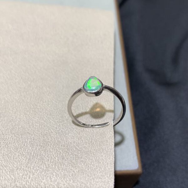 Natural Opal Ring, S925 Silver Setting, Minimalist Water-drop Shape, Opal Ring - Image 7