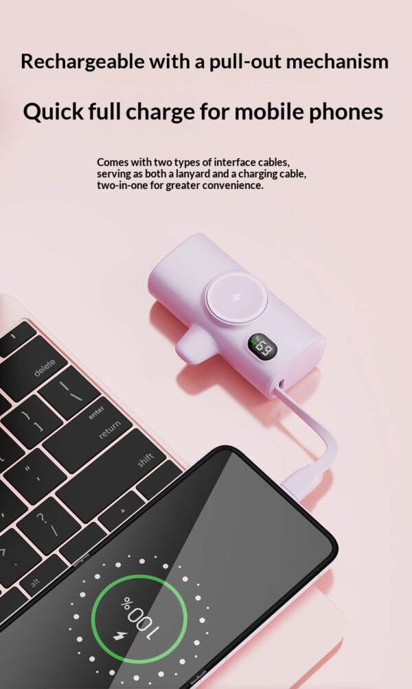 Wireless Magnetic Watch Power Bank With Built-in Cable - Image 13