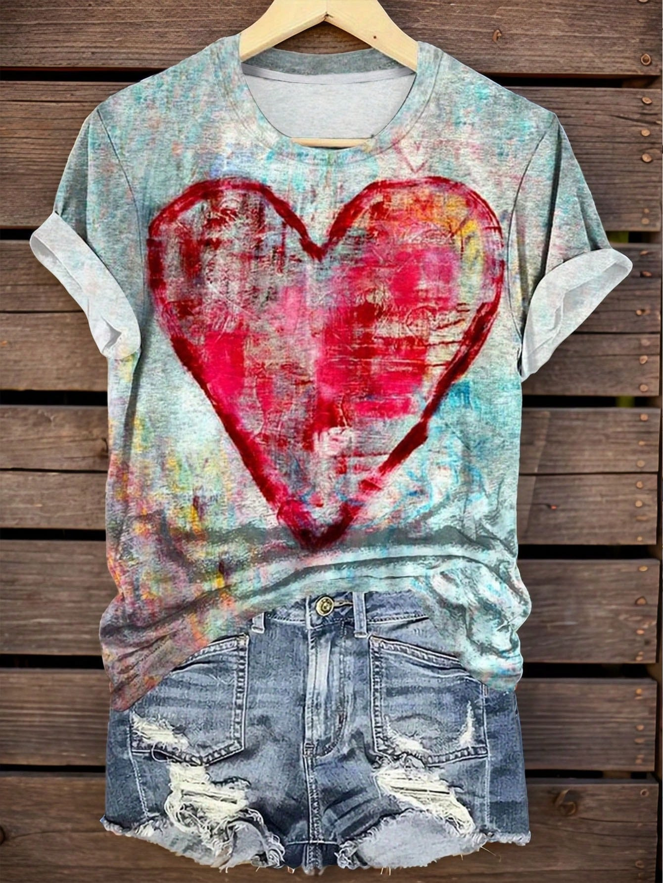 3D-printed Chic Casual Womens Short-sleeve Crewneck T-shirt - Image 6