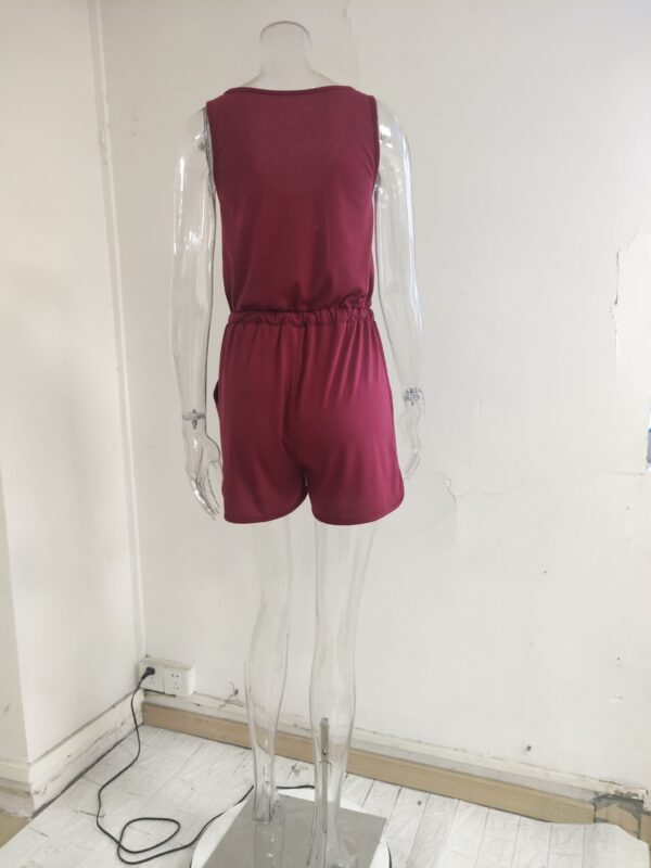 Sleeveless Jumpsuit Waist-Cinching Lace-Up - Image 15
