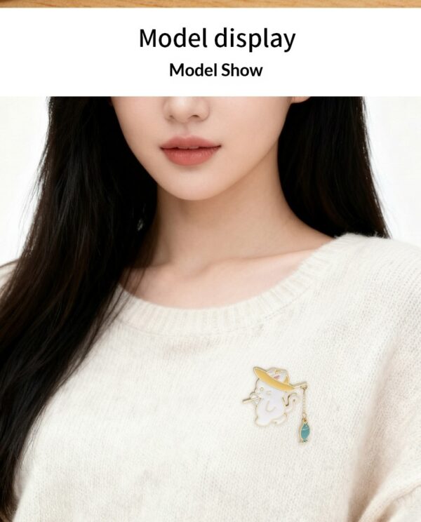 Cute Cat Fishing Creative Couple Brooch - Image 9
